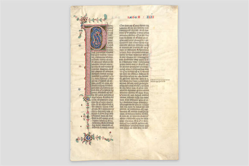 Zoom image for the object Blatt aus einer Bibel mit Bildinitiale