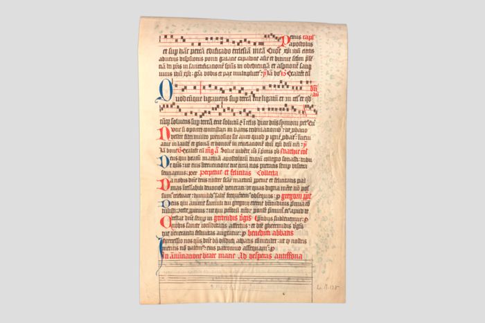 Objektabbildung zoomen Rückseite mit Notenschrift und Text