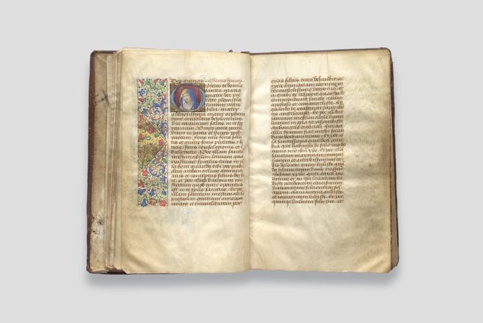 Objektabbildung zoomen Folio 11 des aufgeschlagenen Stundenbuchs.