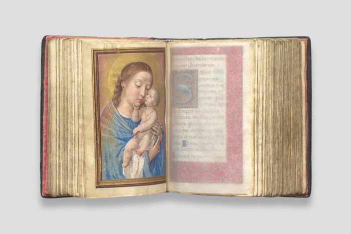 Objektabbildung zoomen Folio 54 des aufgeschlagenen Stundenbuchs.