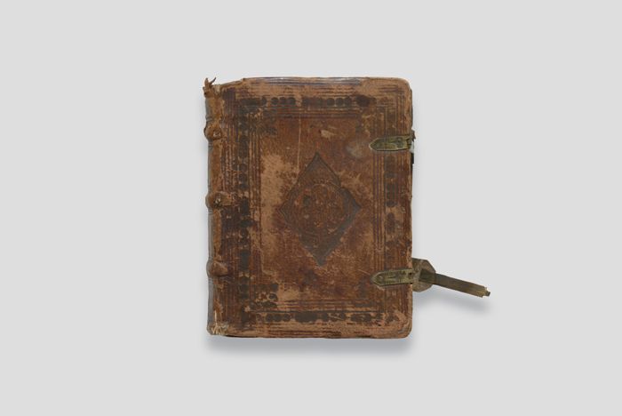 Objektabbildung zoomen Aufsicht auf den Vorderdeckel des Psalters