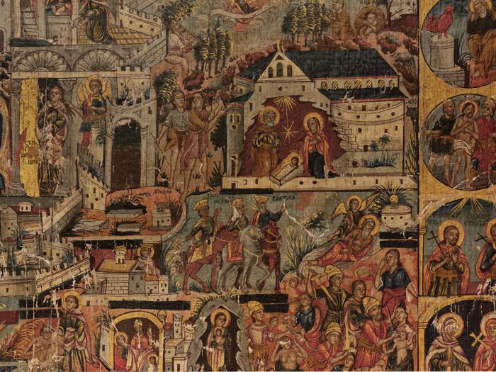 Objektabbildung zoomen Detail mit Darstellung der Geburt Christi