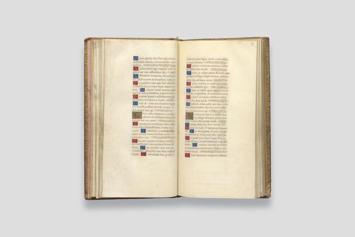Zoom image for the object Folio 19 des aufgeschlagenen Stundenbuchs.