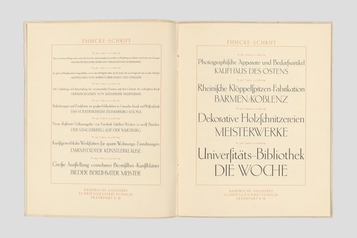 Objektabbildung zoomen Doppelseite mit Text in Ehmcke Antiqua