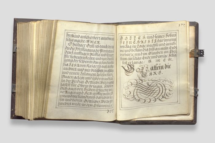 Objektabbildung zoomen Doppelseite 177 des Gebetbuchs mit ausschließlich Text