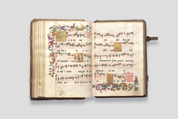 Objektabbildung zoomen Geöffnetes Antiphonar, Doppelseite 46