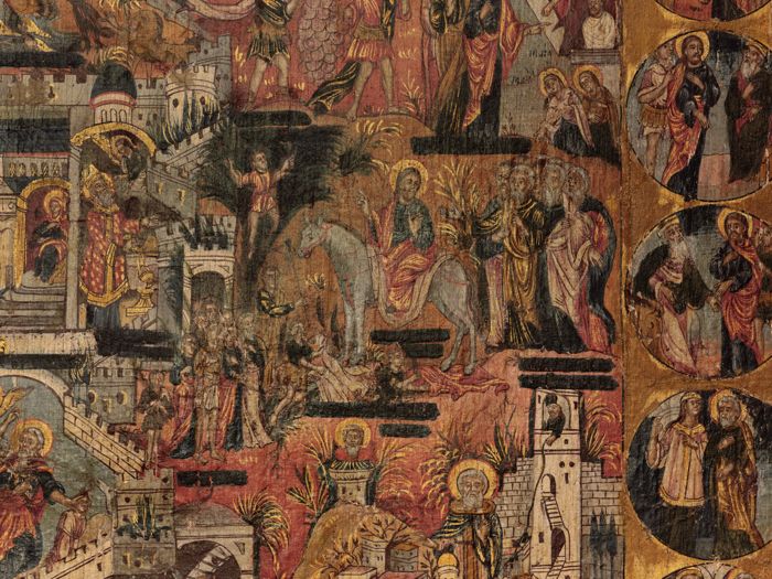 Objektabbildung zoomen Detail mit Darstellung des Einzug Jesu in Jerusalem