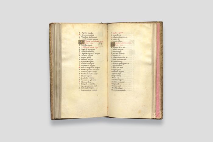 Zoom image for the object Folio A2 des aufgeschlagenen Stundenbuchs
