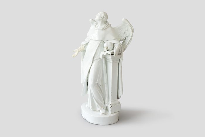 Objektabbildung zoomen Porzellanfigur des Heiligen Vincentius Ferrerius leicht nach rechts gedreht