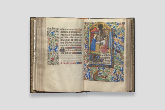 Objektabbildung zoomen Folio 74 des geöffneten Stundenbuchs